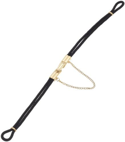 Hadley-Roma feminino LB1021RYRE Vintage Ring-End Black Cord Gold Watch Band