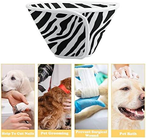 Zebra Print Dog Cone Gollar Ajustável Colar de proteção contra animais de estimação para cães gatos