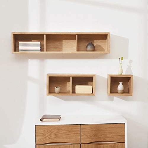Xjjzs prateleira de parede de madeira prateleira para lobby/balcão/estudo/sala de estar/banheiro, estilo minimalista