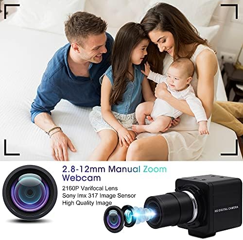 4K Câmera USB Manual do Zoom Webcam 2,8-12mm Câmera de foco de foco para computadores UVC UVC USB2.0 Câmera da Web