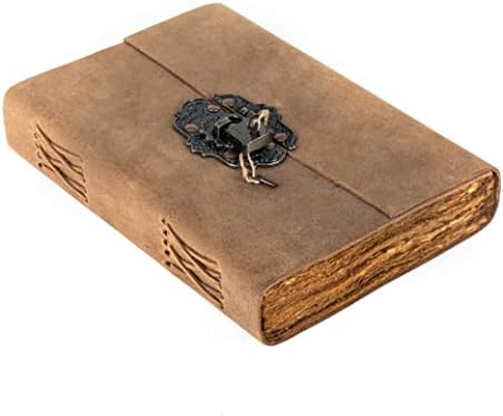 Jornal de couro vintage com bloqueio e chave, diário de couro, antigo diário | Livro de couro, diário de escrita em couro | Revistas