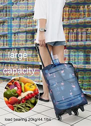 Bolsa de compras com rodas carrinho de compras sacos de supermercado reutilizados rolando compras bolsas de carrinho dobráveis ​​bolsas de compras reutilizáveis ​​de grande capacidade