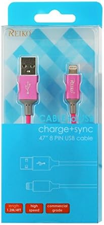 Reiko 47 polegadas 8 pinos Cabo de dados USB - embalagem de varejo - rosa