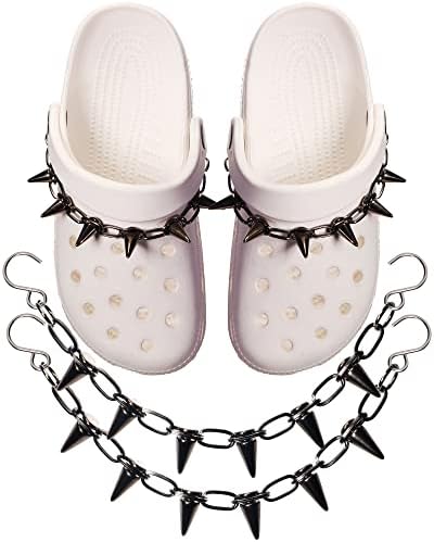 Cadeias de sapatos gidditz punk cidros de cidos de pinça punk spike para sandálias de decoração de sapatos para mulheres garotas