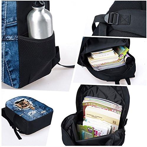 Showudesigns 17 polegadas Backpack Backpack Teen Bookbag Wuith Water Bottle Solder Design de abacaxi preto