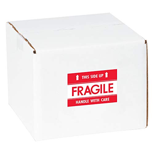 Aviditi Tape Logic 2 x 3 , Fragile este lado para cima _ HWC Red/White Aviso, para envio, manuseio, embalagem e movimento