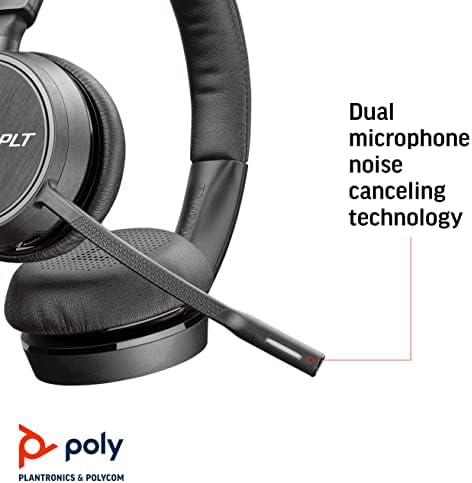 PLANTRONICS - VOYAGER 4220 UC USB -A - fone de ouvido Bluetooth Dual -Ear - Conecte -se ao PC, Mac, & Desk Phone - Cancelamento