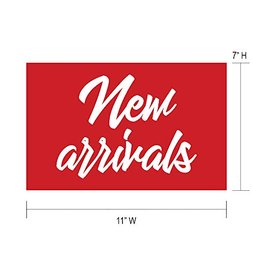 NAHANCO CD711NA1-10 Cartão de sinal de varejo para exibições, “New A chegadas”, 7 ”H x 11” W, vermelho com impressão branca no cartão-10/CTN.