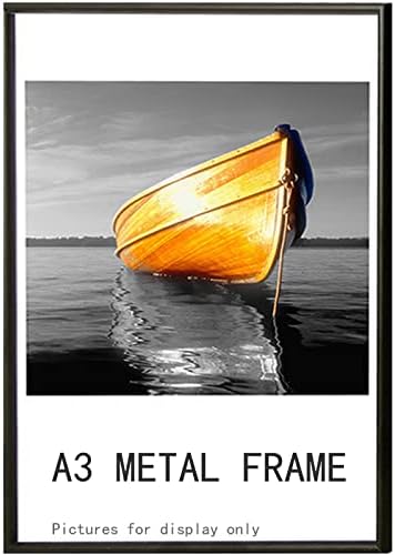 Voncine A3 quadros 11,7 x 16,5 Metal de moldura, quadro de poster A3 A3 Frame Adequado para quadros de imagem para pôsteres de documentos