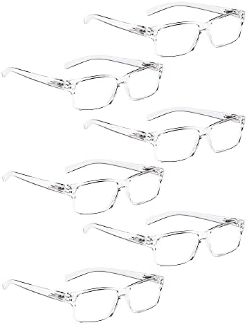 Lur 6 pacotes de óculos de leitura claros + 3 pacotes de óculos de leitura de metal meio arcados
