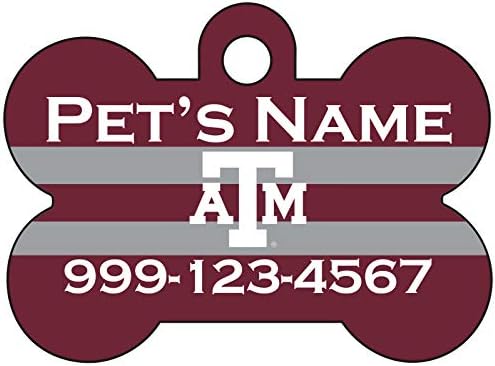 Texas A&M Aggies Pet Id Dog Tag | Oficialmente licenciado | Personalizado para o seu animal de estimação