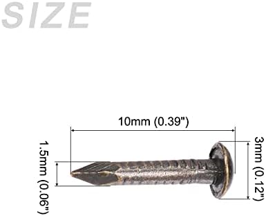 Metallixity Small Nails 200pcs, unhas de hardware minúsculas de latão - para madeira doméstica, tom de bronze