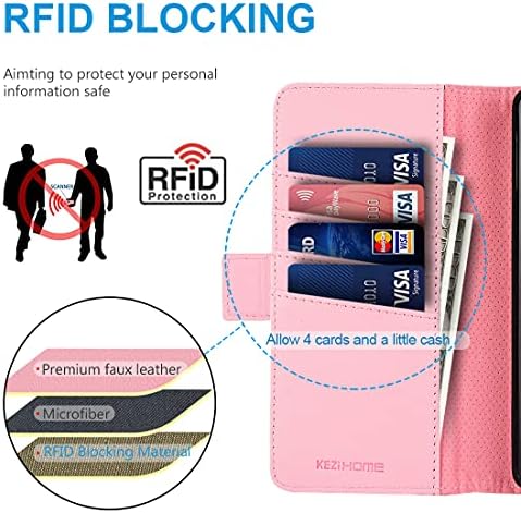 Kezihome Samsung Galaxy A12 Caixa, carteira para Samsung A12 5G [bloqueio de RFID] PU CHILHANTE CARTO CARTO DE CARTO