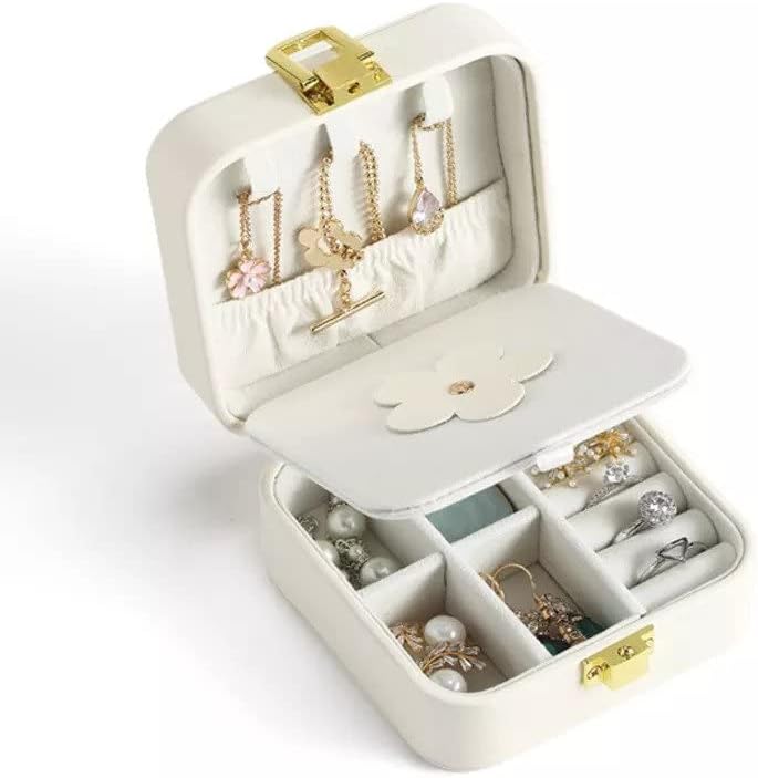 Caixa de viagem de jóias de luxo vitafeli com espelho - Jóias de breol da moda Organizador de jóias - Partição razoável