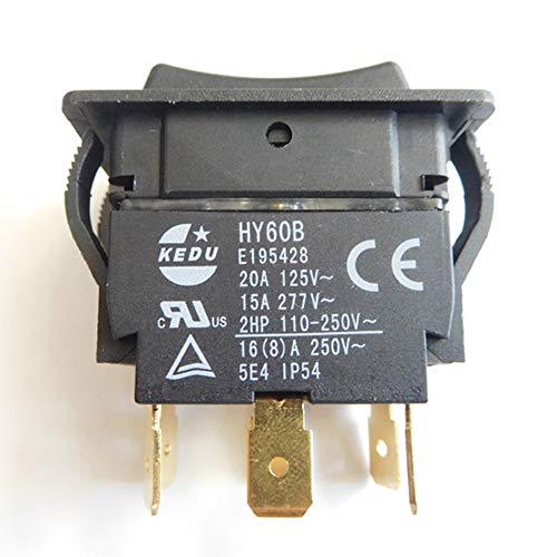 Kedu hy60b 125/250V 20/15A 6 pinos Rocker Switch On-off-O-Of-On Push Butters Switch Arc PushButton Switch para ferramentas de energia elétrica industrial e controle de equipamentos de máquina-ferramenta