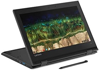 Lenovo 500E Chromebook 2-em-1 laptop, 11,6in HD Touch, Intel Celeron N3450, 4 GB de RAM, unidade EMMC de 32 GB, webcam, Chrome OS