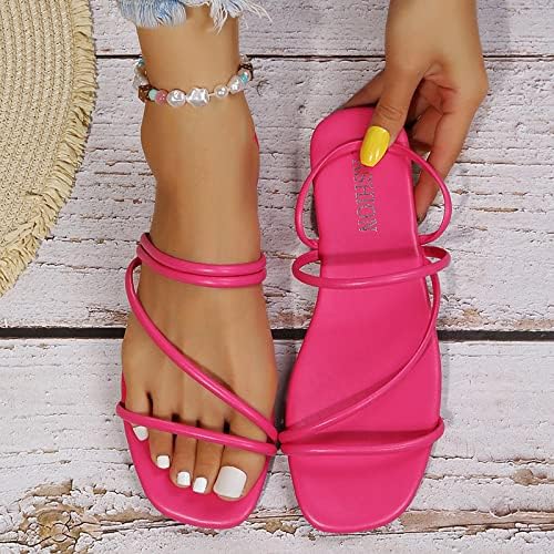 Flipers de verão para mulheres apartamentos vestidos de moda sandálias planas abertas sandálias romanas slides de