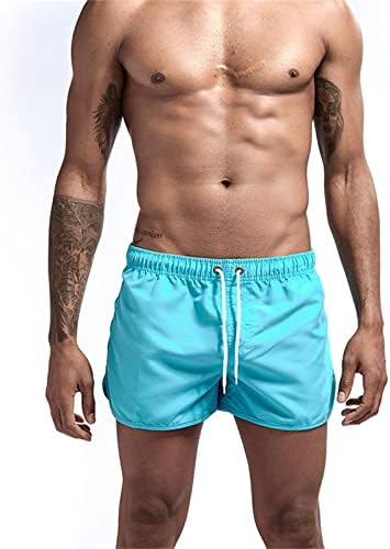 Ozmmyan shorts de verão homens calças casuais bolso de empurramento de bolso sólido shorts de praia de cinco pontos