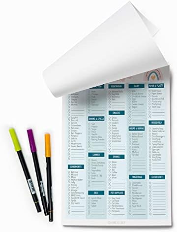 Lista de supermercados no bloco de compras, lista de compras: 60 páginas removíveis para planejamento de refeições e criação de uma lista de compras
