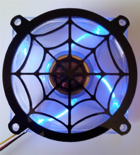 Design de laser inspirado Aranha de acrílica personalizada Fan Grill 80mm