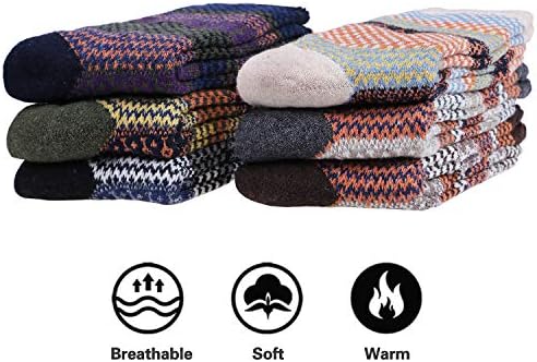 6 pares de meias de inverno homens meias de lã para homens meias térmicas nórdicas quentes para homens