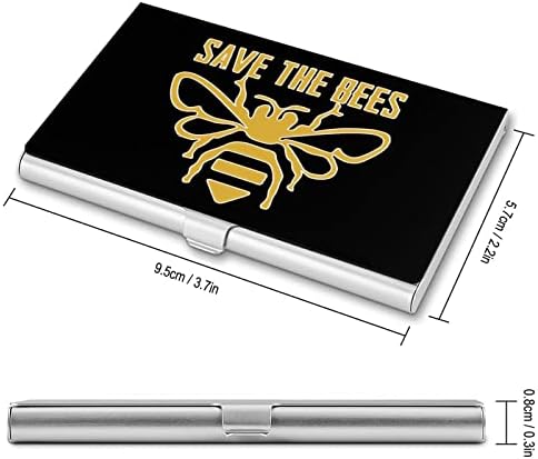 Salve o titular de cartas de visita de abelhas Pocket Business Card Card Slim Card Wallet for Men Women