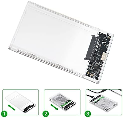 01 Gabinete transparente de SSD, acessórios de computador plugue e reproduzir estojo SSD transparente para disco rígido para laptop