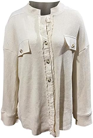 Auimank Shacket Jacket Mulheres, jaqueta de flanela mulher casual jaqueta de manga comprida de bolso de bolso de bolso de bolso de bolsa
