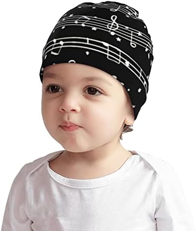 Qassryu Music Notes Beanie para meninos para meninos garotos beanias de malha chapéus de inverno