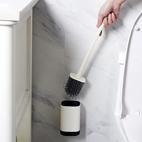 Escova de vaso sanitário, escova de vaso sanitário com suporte, pincel de silicone. Limpeza de suprimentos de limpeza do banheiro.