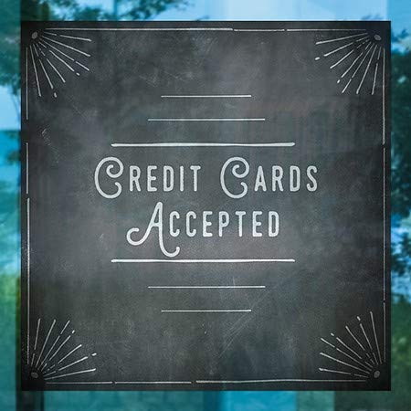 CGSignLab | Cartões de crédito aceitos -Chalk Corner Janela se apega | 5 x5