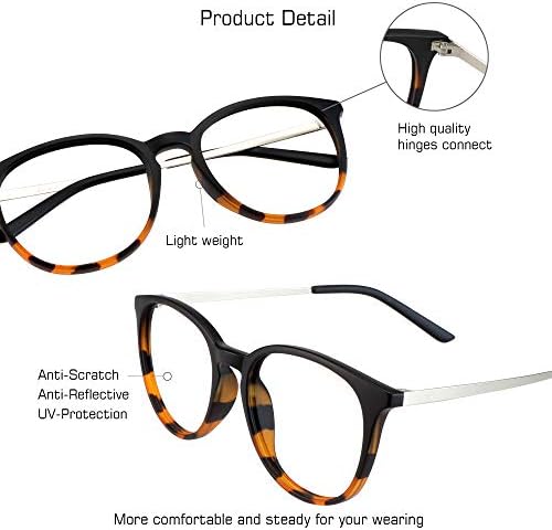 Óculos de bloqueio de luz azul para mulheres/homens, anti -falhas, leitura de computador, óculos de TV, moldura oval elegante, anti -brilho