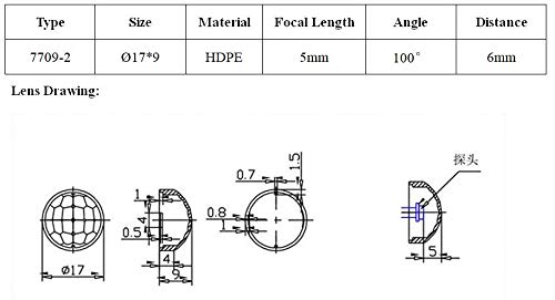 10pcs PIR Optical Fresnel lente 7709-2 Para o sensor de detecção de infravermelho piroelétrico do corpo humano
