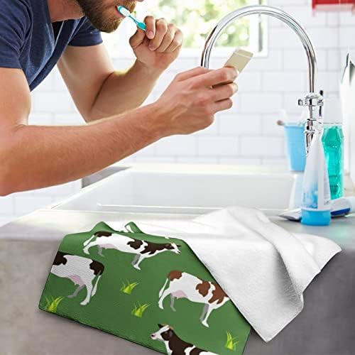 Animal de vaca em toalhas de mão de campo Face e pano de lavagem corporal panos macios com fofos estampados para o hotel de cozinha