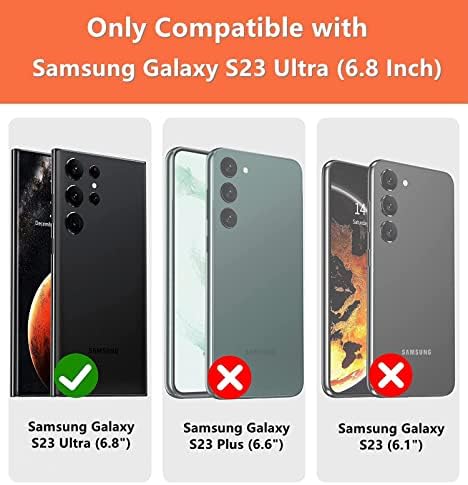 ICOvercase para Samsung Galaxy S23 Caixa Ultra Wallet com porta -cartas, Kickstand Feature PU Couather Case com Crossbody Crossbody