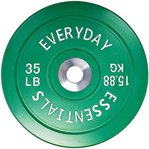Balance de placa de peso olímpica com codificação de cores com cubo de aço, par de 35 lb