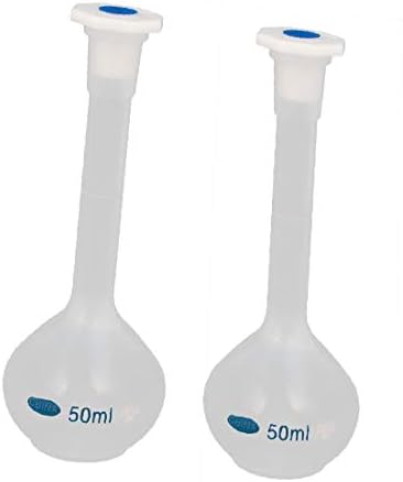 X-Dree 2pcs 50ml de pescoço longo Plástico transparente Medição Volumétrica Balquinho Proférico para Laboratório (Frasco de