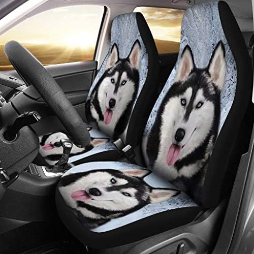 Amazing siberiano husky cão impressão no assento do carro