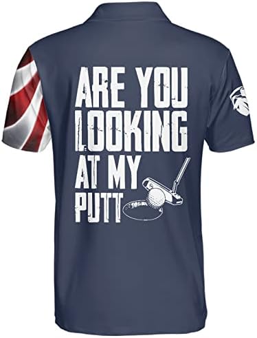 Camisas de golfe hivichi para homens camisa polo masculino engraçado swing patriótico camisa da bandeira americana louca pólo de impressão