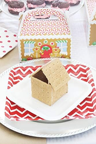 Caixas de tratamento de Natal, 12 caixas de biscoito de papelão de papelão de gengibre - para doces, biscoitos, festas de