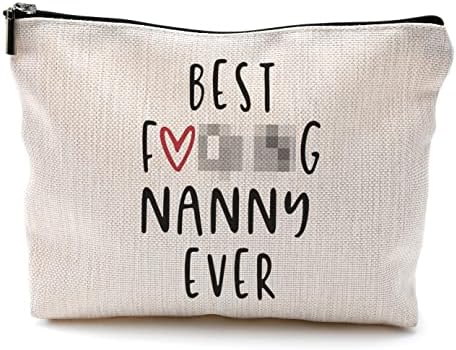 AIEVFU MELHOR NANNY Ever Funny Makeup Bag Bag Cosmetic Bag ， Melhores Nanny Gifts for Mothers Day Do netos zíper da bolsa Bolsa Presente