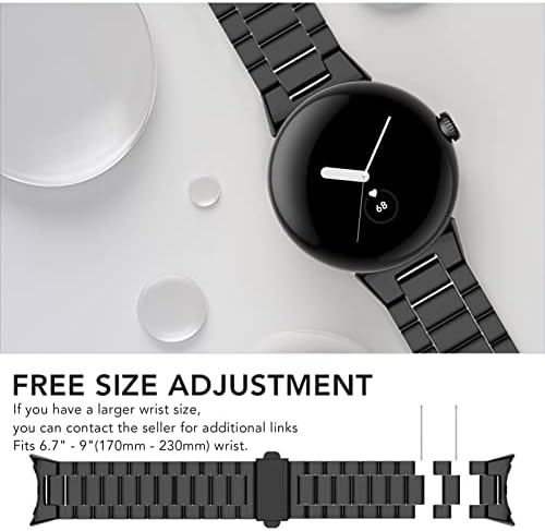 Aresh Compatível com o Google Pixel Watch Band Men Men, Men, aço inoxidável Ajuste Metal No Gap Band for Google Pixel Watch