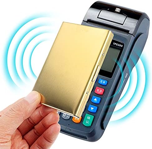 Organizador de cartão de nomes de crédito de metal, titular de cartão de crédito de bloqueio de RFID com slots de 6 cartões, estojo de cartão de aço inoxidável para armazenar cartões de débito de cartões de débito cartões de débito