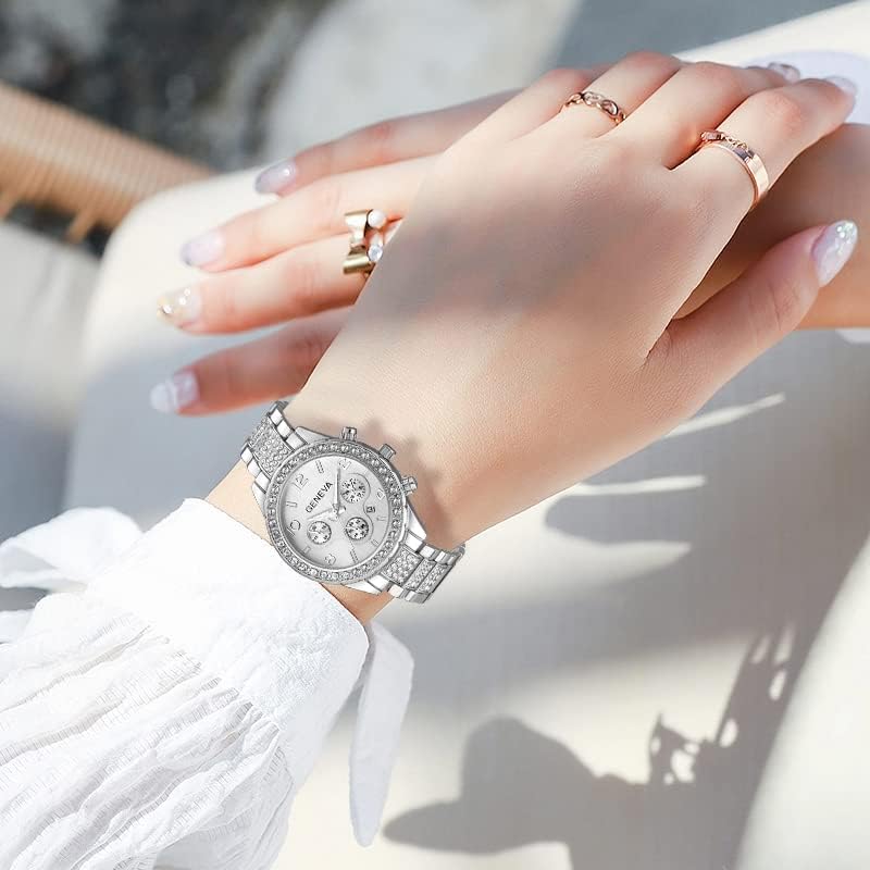 UNISSISEX Diamond Watches Men e mulheres de luxo calendário Relógio Relógio de ouro rosa Prata de aço inoxidável