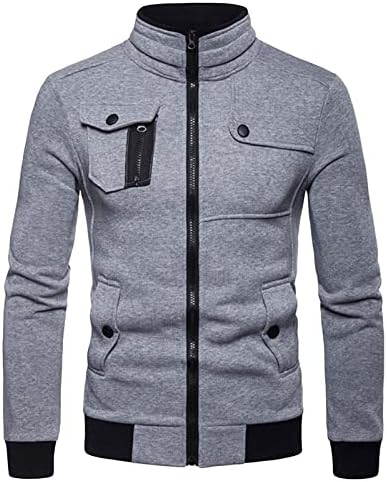 Jaqueta de bolso de algodão de inverno masculino Casual Casual Zip Jackets Full Full Zip Outdoor Windbreaker Coat