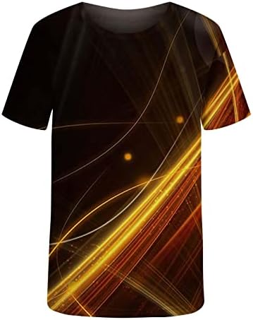 T-shirt de manga curta masculina, luz redonda casual leve 3D Imprimir o pulôver de fitness Sports Sports Camiseta macia