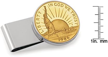 Estátua da Liberdade de camada dourada de meio dólar, clipe de dinheiro em aço inoxidável de aço inoxidável