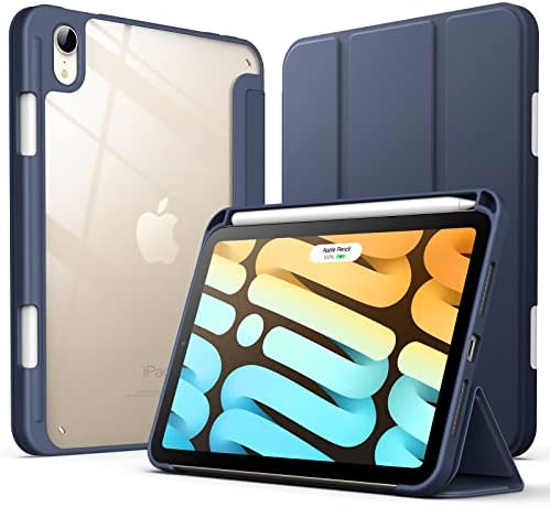 Caixa Jetch para iPad mini 6 com porta -lápis, casca traseira transparente transparente Tampa de tablet à prova de choque,