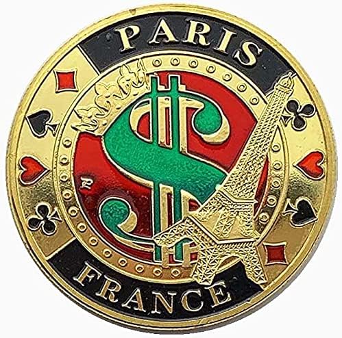 Las Vegas Eiffel Tower Love Gold & amp Love Coin Four Leaf Lucky Chips Crown