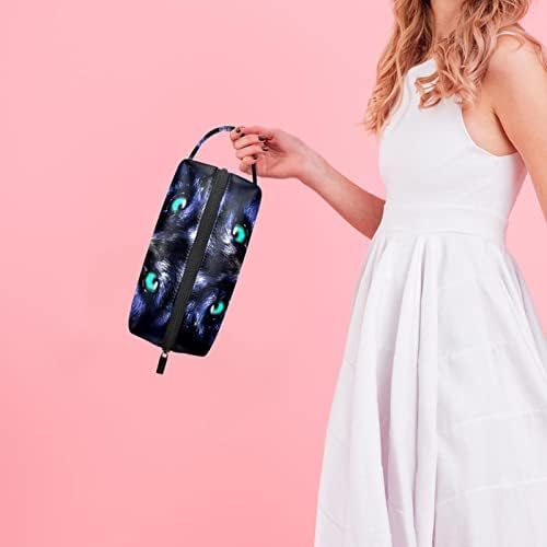 Bolsa de maquiagem de viagem sacos de maquiagem de bolsa de higieness à prova d'água para mulheres e meninas, Galaxy Wolf